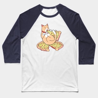 Pizza And Chill Cat Baseball T-Shirt